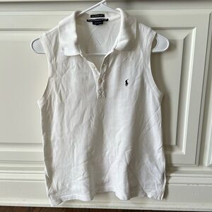 White Sleeveless Polo Shirt